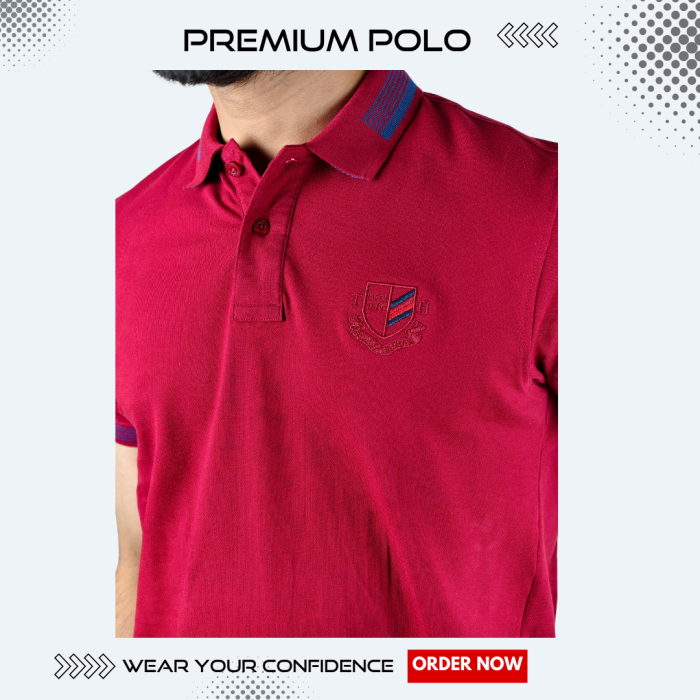 Pique fabric Polo Shirt- Collar Contrast - Image 3