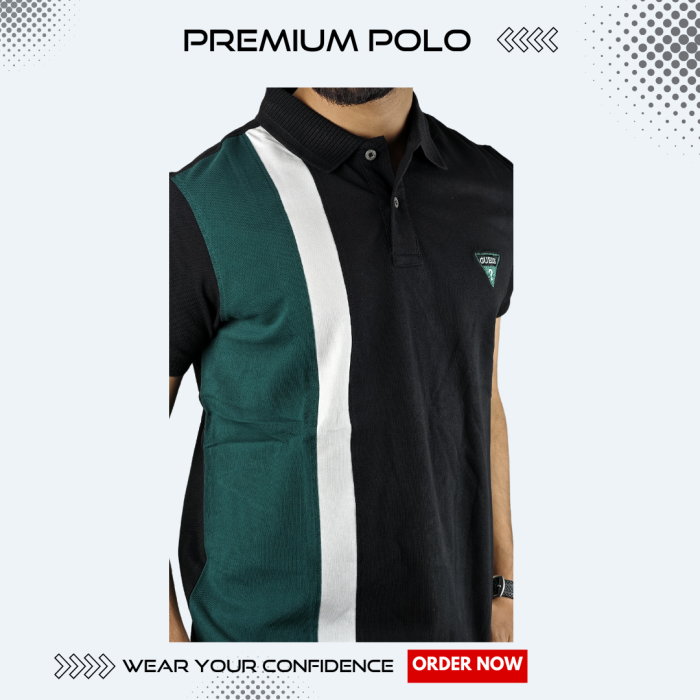 Pique fabric Polo Shirt Stripe Contrast - Image 3