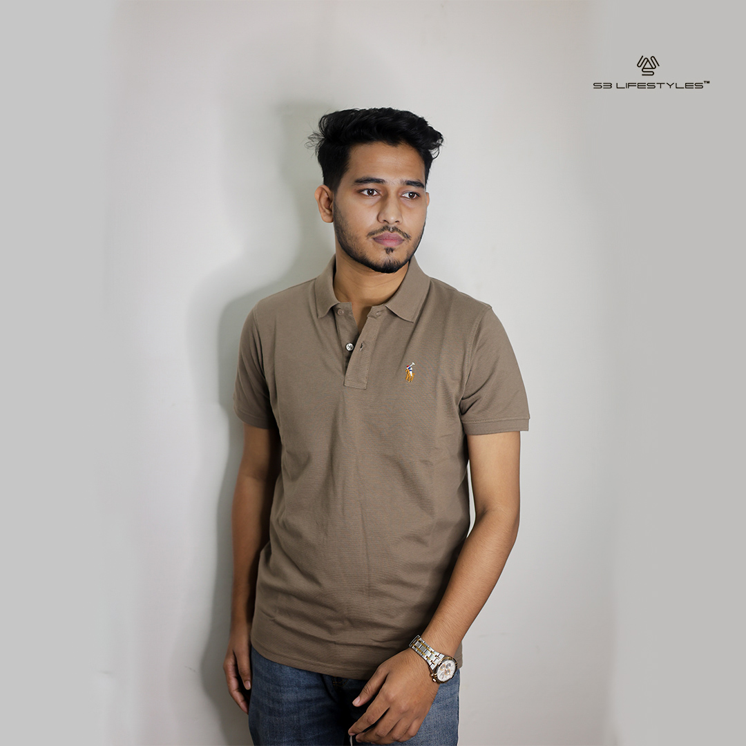 a brown polo t-shirt from S3 Lifestyles