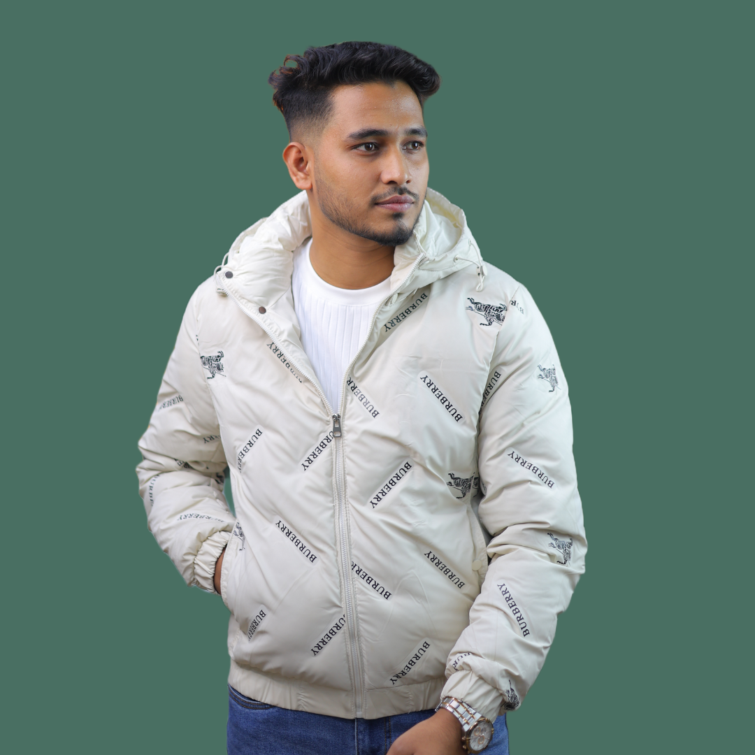 Burberry Premium Padded Down Jacket with All-Over Logo | - Image 8